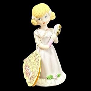 ENESCO Growing Up Birthday Girls Age 5 Blonde Hair 1981 W/ Tag Vintage